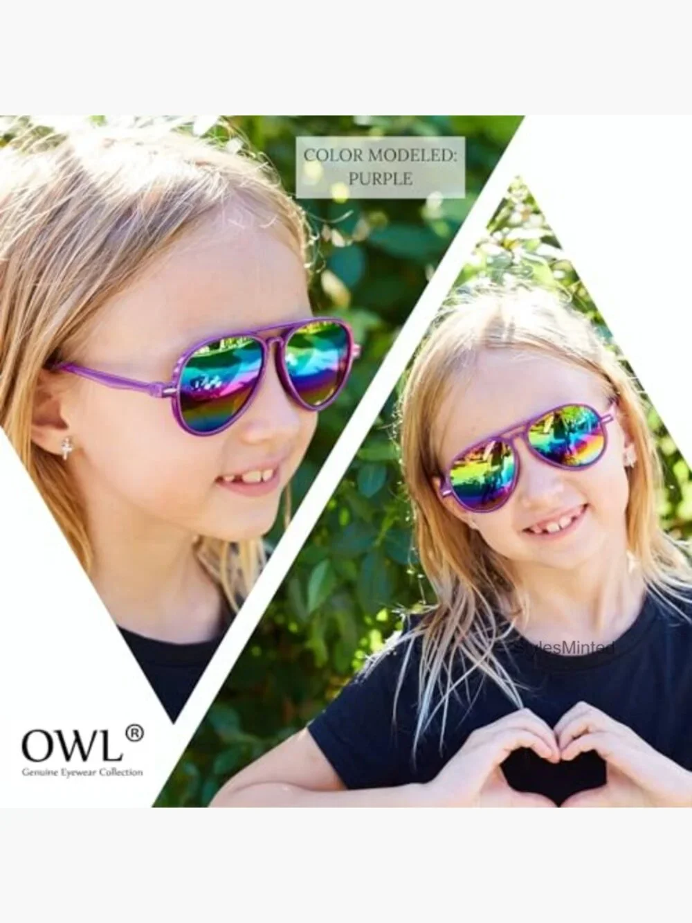Kids Aviator Sunglasses UV400 Protection for Children Ages 3-6